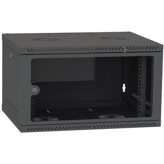 IPCOM CH-6U 600x350 скло RAL9005 Шафа серверна