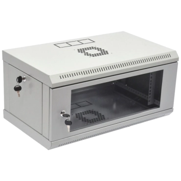19" 4U 600x400x284мм акрилове скло, сірий Шафа