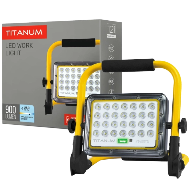 TITANUM TL-FA-105 LED прожектор акумуляторний IP65 20W 900Lm 5000K фото 1