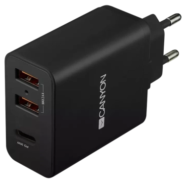 Canyon H-08 black (QC/PD 30W) Сетевое зарядное устройство
