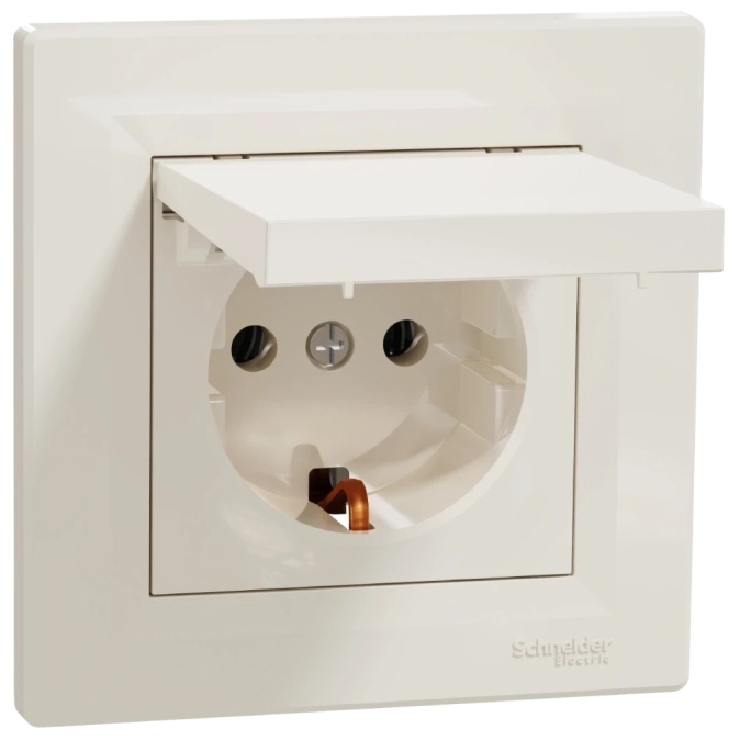 Schneider Electric Asfora EPH3100123 Розетка із кришкою, із заземленням фото 1
