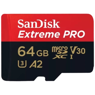SanDisk microSD 64GB C10 UHS-I U3 Extreme Pro V30 + SD Карта памяти
