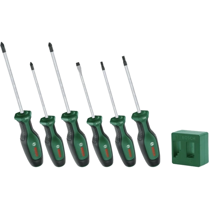 Bosch (1600A02W7L) PH/PZ/SL/Torx 6 шт + намагнічувач Набір викруток фото 1