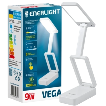ENERLIGHT VEGA 9Вт 3000-6000K Светильник настольный светодиодный с аккумулятором
