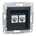 Schneider Electric EPH4400171 Asfora Розетка комп'ютерна антрацит, пластик, для врізного монтажу фото 1
