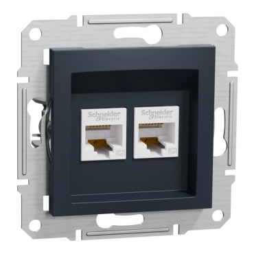 Schneider Electric EPH4400171 Asfora Розетка комп'ютерна антрацит, пластик, для врізного монтажу
