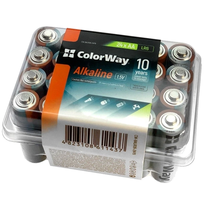СolorWay Alkaline Power лужні AA (24шт) plastic box Батарейки фото 1