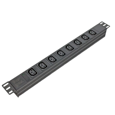 Kingda KD-IEC1008WKPB19A-C14 Блок 19" на 8 роз. С13, 10А, з індикат., без шнура, чорний, 1U, Kingda