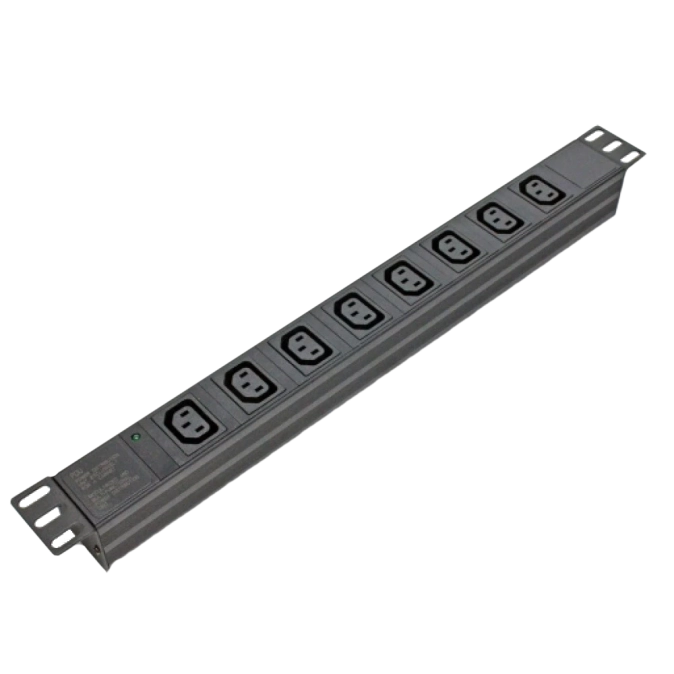 Kingda KD-IEC1008WKPB19A-C14 Блок 19" на 8 роз. С13, 10А, з індикат., без шнура, чорний, 1U, Kingda фото 1