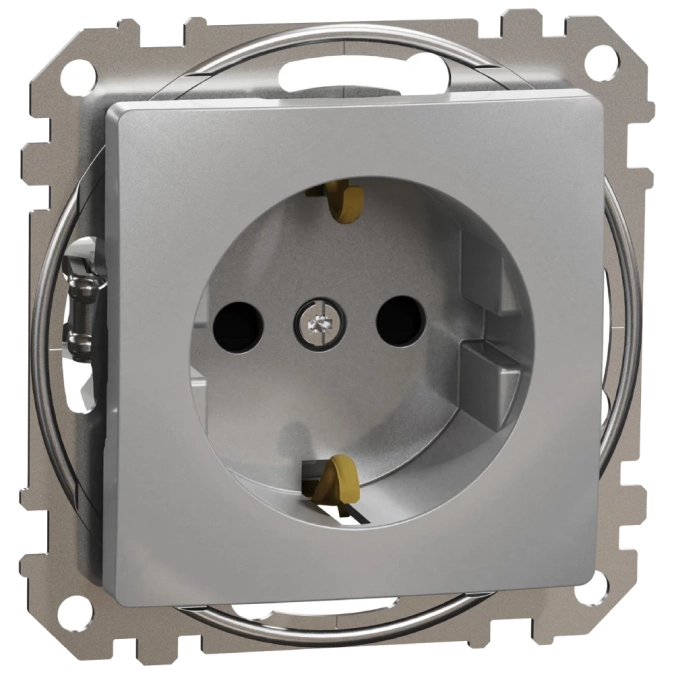 Schneider Electric Sedna Design & Elements SDD113022 з заземленням та шторками Розетка фото 1
