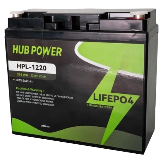 Hub Power HPL-1220 LiFePO4 12В/20А•г Акумуляторна батарея фото 1
