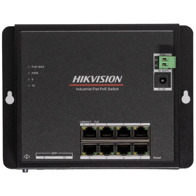 Hikvision DS-3T1510P-SI-FLT/No Power unit (без блока живлення) Комутатор 8 портів керований фото 1