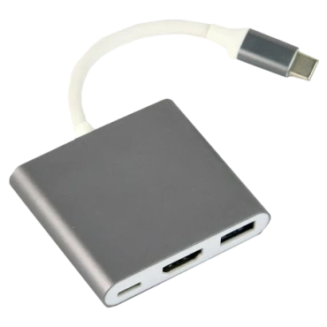 Cablexpert A-CM-HDMIF-02-SG USB-C на HDMI/USB 3.0/USB-C Адаптер-переходник