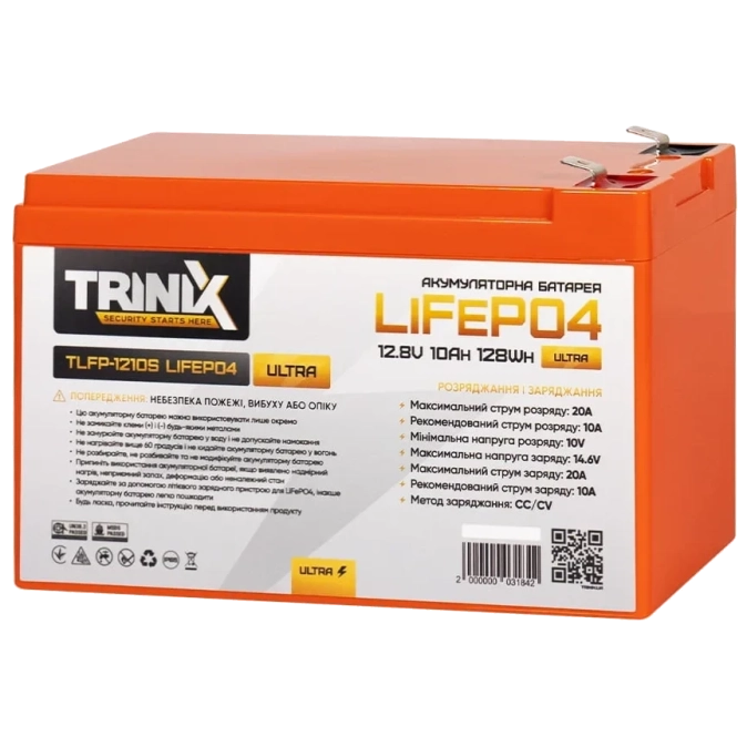 TRINIX TLFP-1210S Ultra 10А•г 12В Літієва акумуляторна батарея фото 1