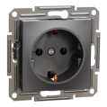 Schneider Electric EPH2900171 Asfora Розетка 220В антрацит, пластик, із заземленням, Schuko, без захисної кришки, без шторок, для врізного монтажу фото 1