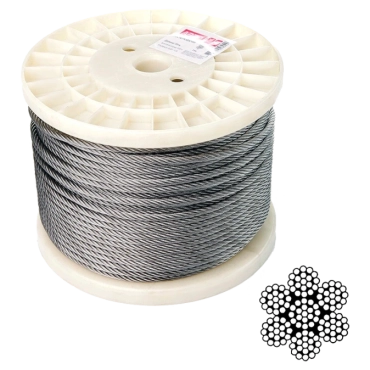APRO 5 мм DIN 3055 (6х19+1х19) А2 100 м Трос нержавеющий