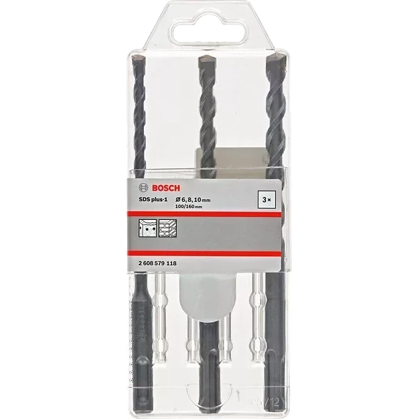 Bosch SDS plus-1 6/8/10x160мм Набір бурів по бетону фото 1