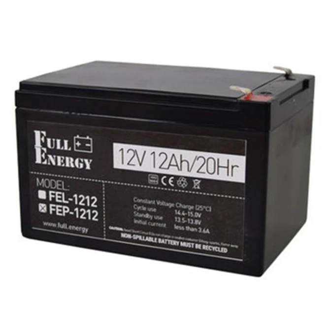Full Energy FEP-1212 12 А•г 12В Свинцево-кислотна акумуляторна батарея фото 1