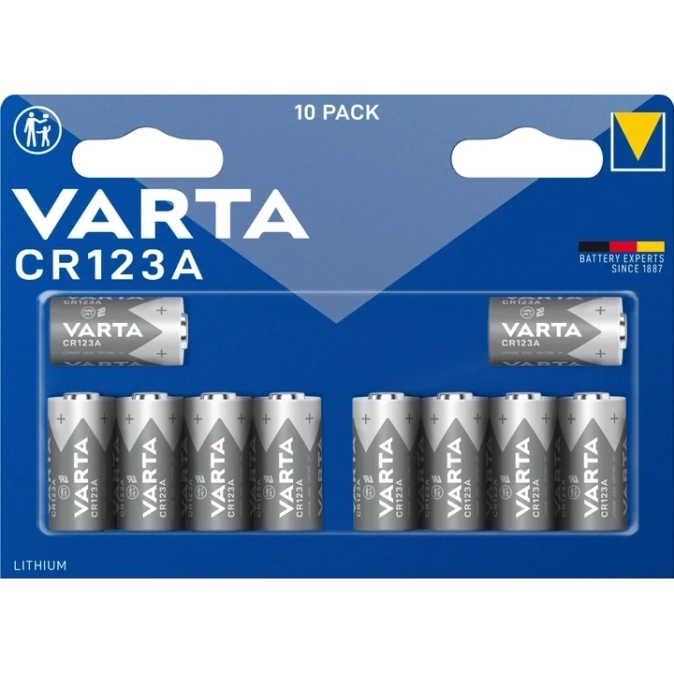 VARTA CR 123A BLI 10 LITHIUM Батарейка 10 шт фото 1