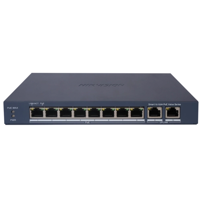 Hikvision DS-3E1310P-EI/MPoE Комутатор 10 портів керований фото 1