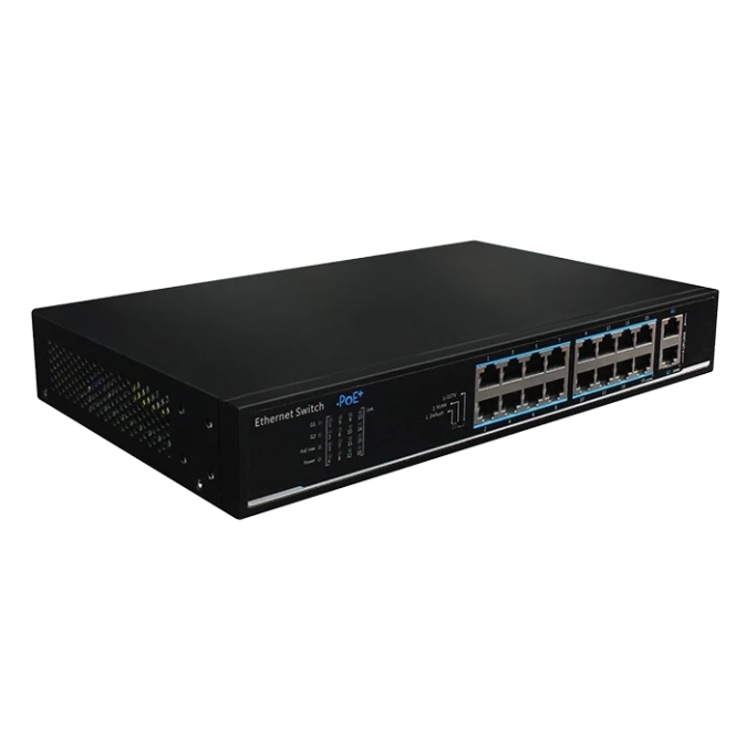 UTP1218-PSB150 16-портовий 100M PoE+ 2 порта 1000M RJ45 фото 1