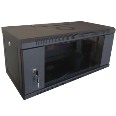 Hypernet WMNC-35-6U-FLAT-BLACK Шафа коммутаційна настінна 6U 600x350 розбірна чорна