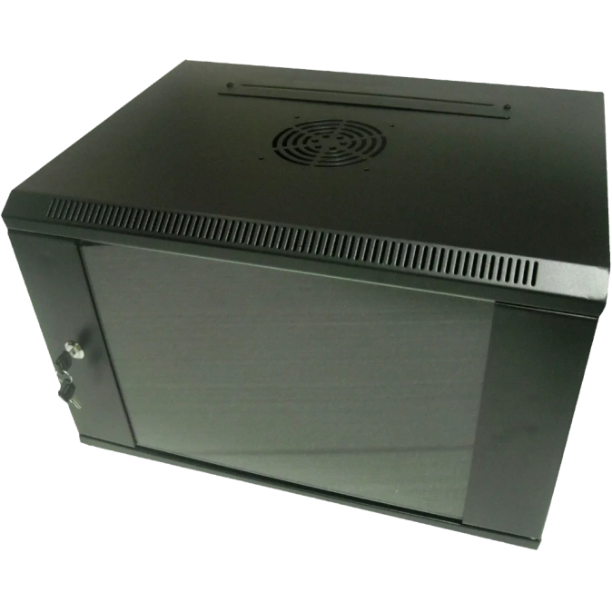 Hypernet WMNC-9U-FLAT-AC-BLACK Шафа коммутаційна настінна 9U 600x450 фото 1
