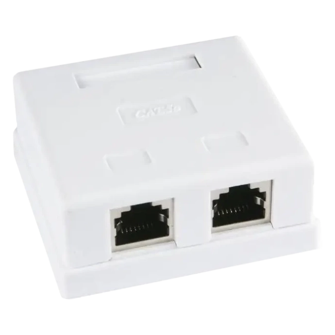 Hypernet MB-STP2 Розетка 2 порта екранована RJ45 STP біла 5E фото 1