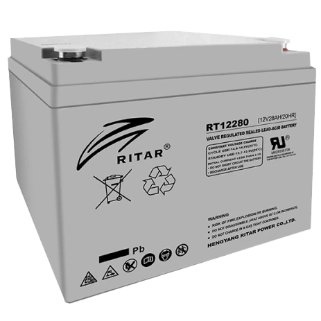 RITAR AGM RT12280 12V 28Ah Акумуляторна батарея фото 1
