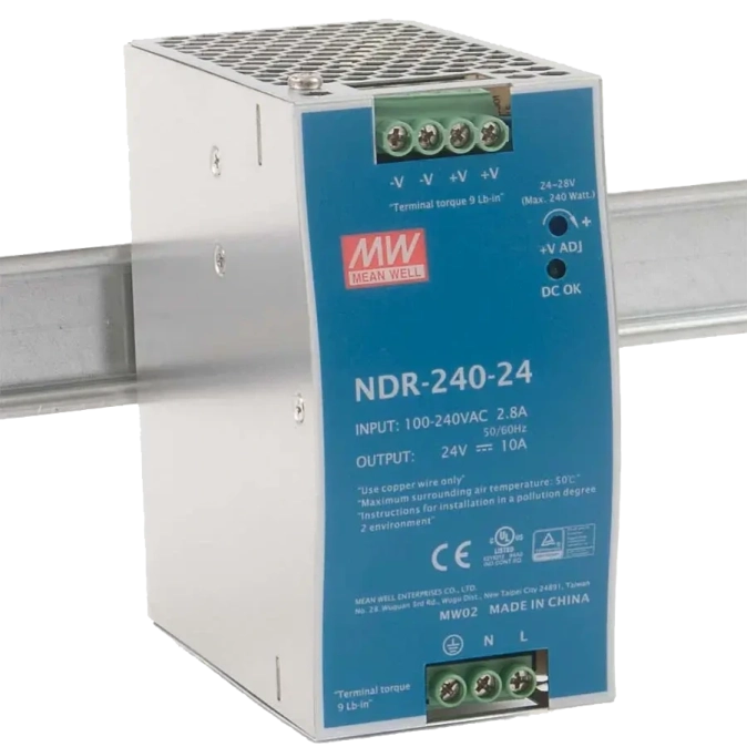 Mean Well NDR-240-24 24В 10А на Din-рейку Блок живлення фото 1