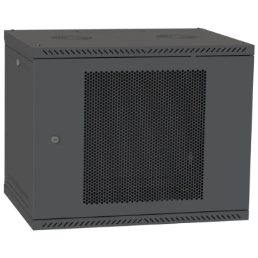 IPCOM 12U 600x450 Шафа телекомунікаційна двері перф(чорна)