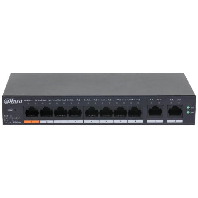 Dahua DH-CS4010-8ET-60 PoE Комутатор 10 портів керований фото 1