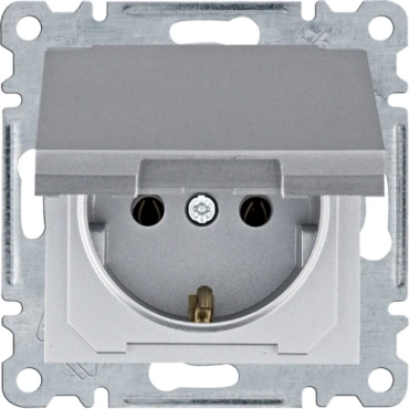 Hager Lumina WL1152 16А/230В Розетка с з/к с крышкой