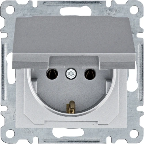 Hager Lumina WL1152 16А/230В Розетка із з/к з кришкою фото 1