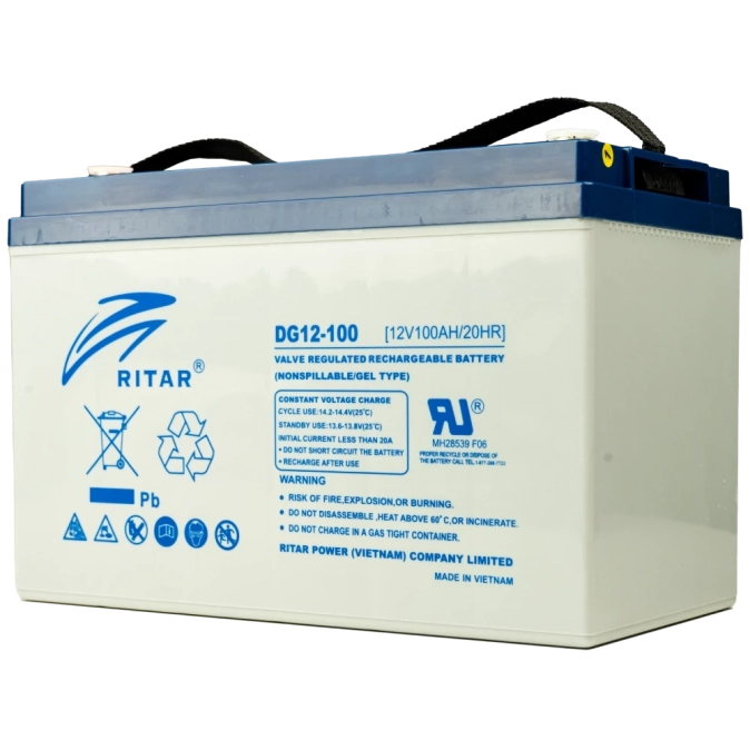 Ritar DG12-100 100А•г 12В гелева Свинцево-кислотна акумуляторна батарея фото 1