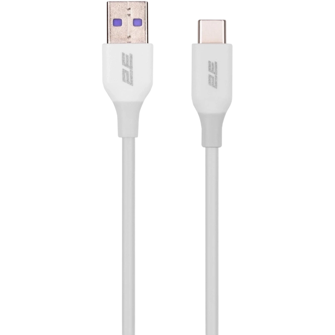 2E Type-C, Glow USB-A > USB-C Кабель заряджання/синхронізації 1м білий фото 1