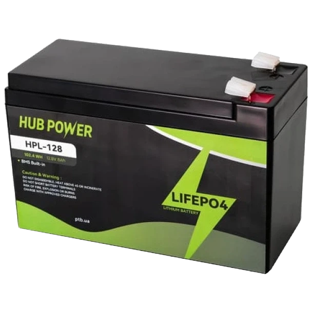 Hub Power HPL-128 LiFePO4 12В/8А•г Акумуляторна батарея фото 1