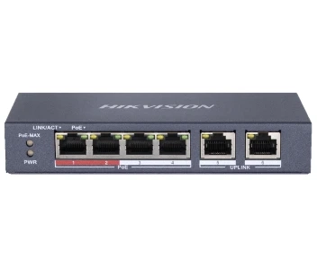 DS-3E0106P-E/M 4-канальний Ethernet некерований POE фото 1