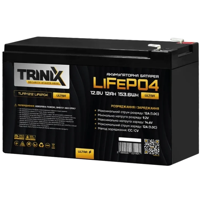TRINIX TLFP-1212 Ultra 12А•г 12В Літієва акумуляторна батарея фото 1