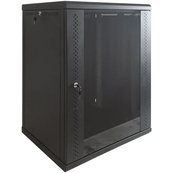EServer 15U 600х500х773 скло, чорна Шафа
