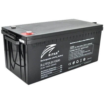 Ritar R-LFP25.6V100Ah 25.6В 2.56кВт•год 100А Літієва акумуляторна батарея фото 1