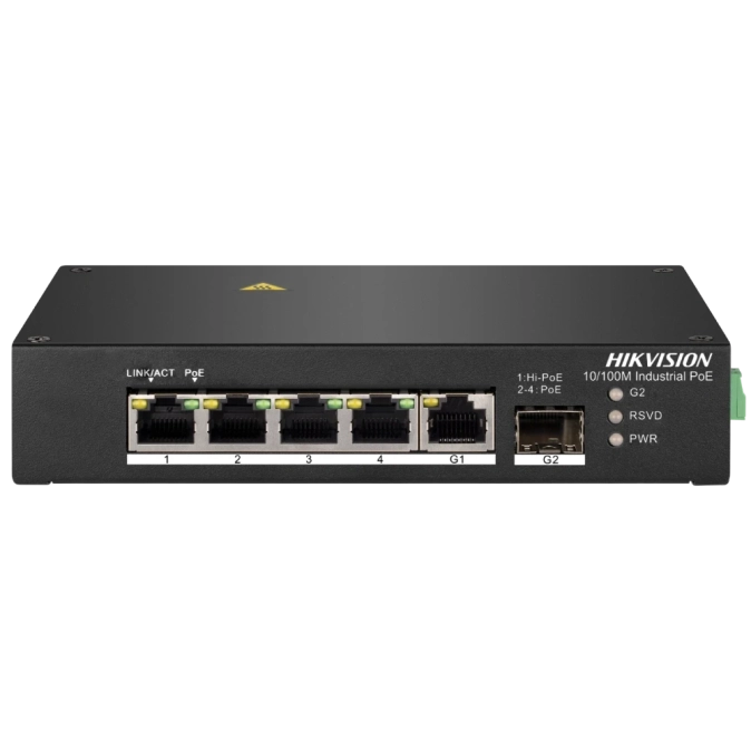 Hikvision DS-3T0306HP без БЖ Комутатор 4 порти некерований