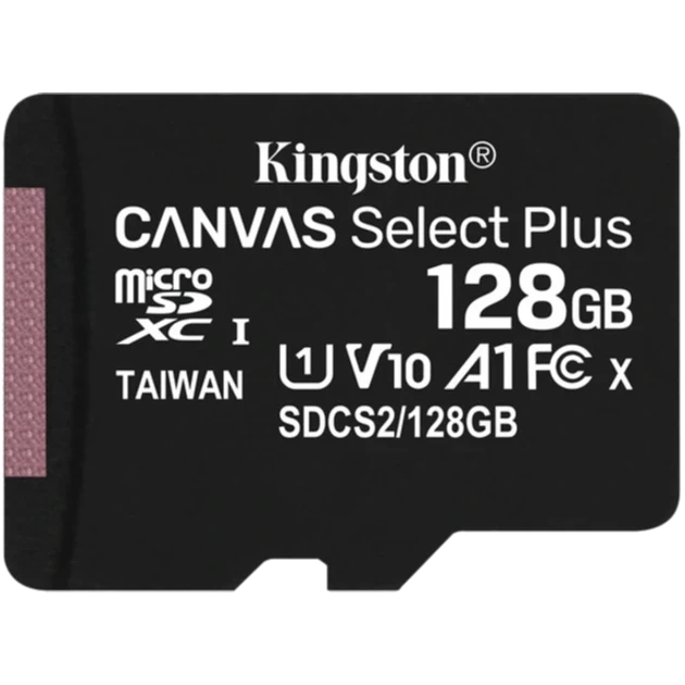 Kingston microSD 128GB C10 UHS-I R100MB/s + SD Карта пам'яті фото 1