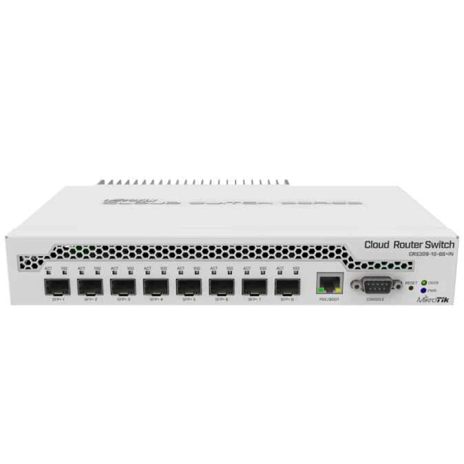 MikroTik CRS309-1G-8S+IN 10G SFP+ Комутатор 8 портів керований фото 1