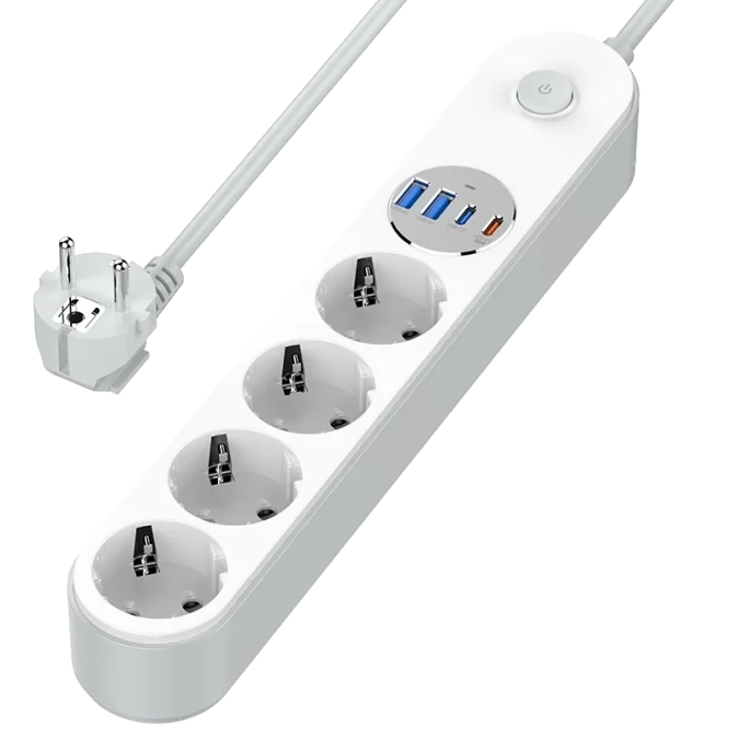 СolorWay CW-CHE44PDW 4 розетки/4USB 20W Мережевий фільтр фото 1