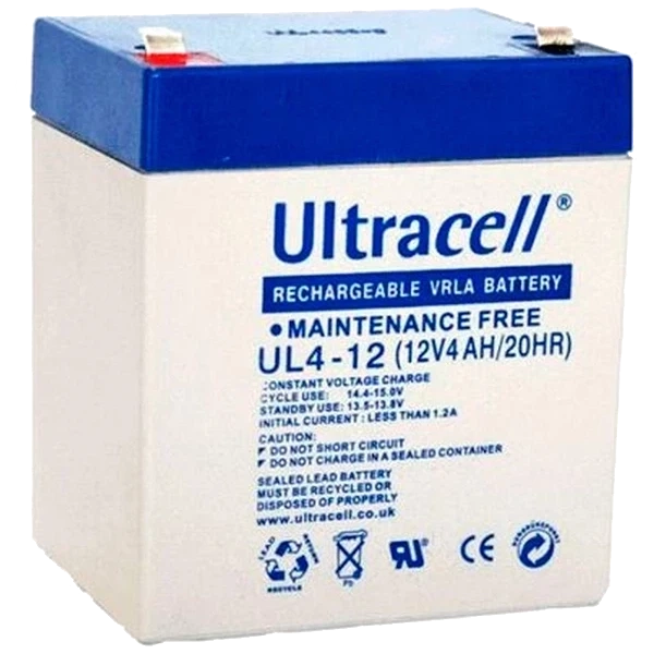 Ultracell UL4-12 AGM 12В 4 А•г Акумуляторна батарея фото 1