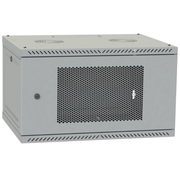 IPCOM 4U 600x350 двері перфорація (сіра) Шафа телекомунікаційна