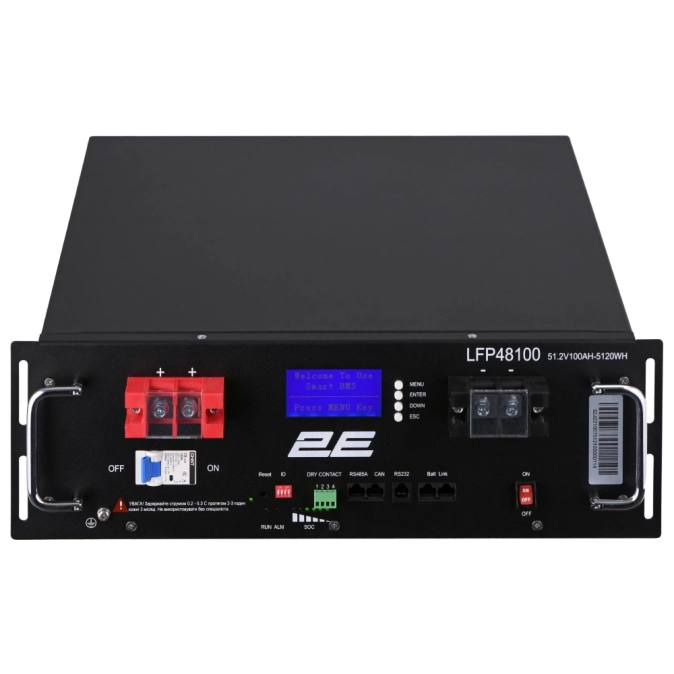 2E LFP48 100А•год 19" LCD 16S Літієва акумуляторна батарея фото 1