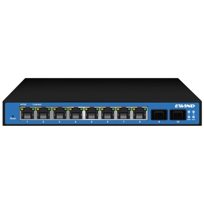 Ewind EW-S2910SM-DP PoE Комутатор 10 портів керований фото 1