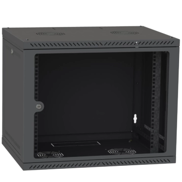 IPCOM 9U 600x600 Шкаф телекоммуникационный двери стекло (черный)